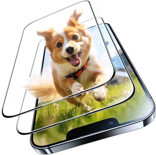 TORRAS Diamant-Schild für iPhone 13 Mini für Panzerglas [Unzerbrechlicher Schutz nach Militätstandard] aus Deutsches 9H+ Glas [Full Screen] Schutzfolie mit Profi-Positionierhilfe, 2 Stücke