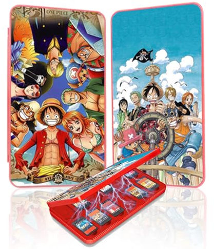 iQiin Schutzhülle für Switch-Karte, Aufbewahrung für Nintendo-Spiel, Neue Schutzhülle, dünn, tragbar, 3D, Dynamic Vision, 24 TF-Kartensteckplätze (One Piece)