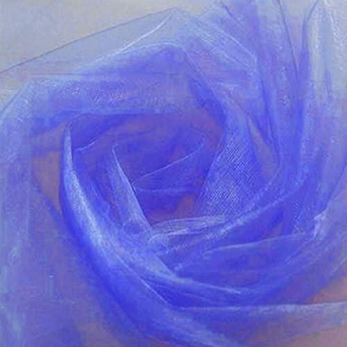 Colorful Home Decor Modestoff universal Stoff 500cm x 48cm Organza Dekostoff Transparent - Hauch Zart - für Hochzeit Party Dekoration_Colorful (Blau)