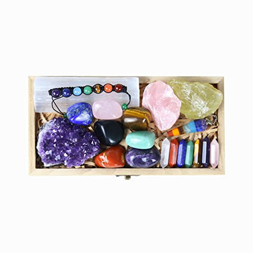Nvzi Kristalle Heilsteine Set, Chakra Steine, Heilsteine Set, Trommelsteine Mischung, Bergkristall Rohstein, Spirituelle Deko, Edelsteine Heilsteine, Cristalle, Cristalle, Witchstone, Geschenk Set