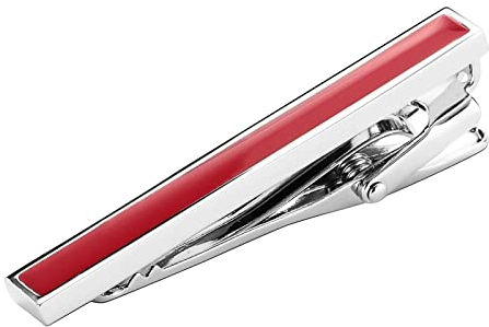 Musihy Krawattennadel, Rechteck Krawattennadeln aus Silberrot Edelstahl Opa Geschenke Geburtstag