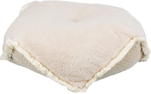TRIXIE kuscheliges Bett für Hunde und Katzen im angesagten Boho-Design Kissen Boho, ECKIG, 70 × 70 cm, BEIGE - mit abnehmbarem, waschmaschinengeeignetem Bezug - 38216