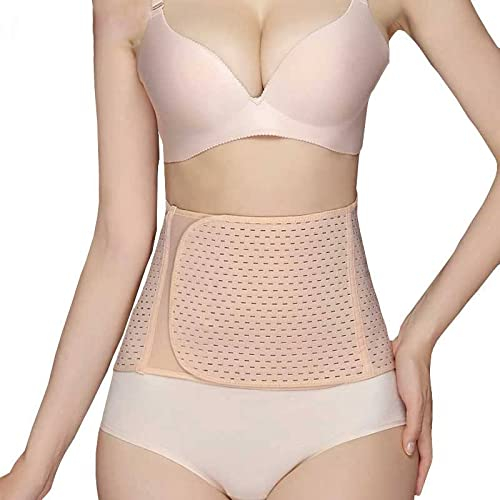 Narunii Body Shaper Damen,Bauchstraffung Gürtel,Taille Trimmer Postpartale Bauchgurt Nach,High Elastischen Korsett Bauch Shapewear Bauchweg Gürtel Nach (Beige)