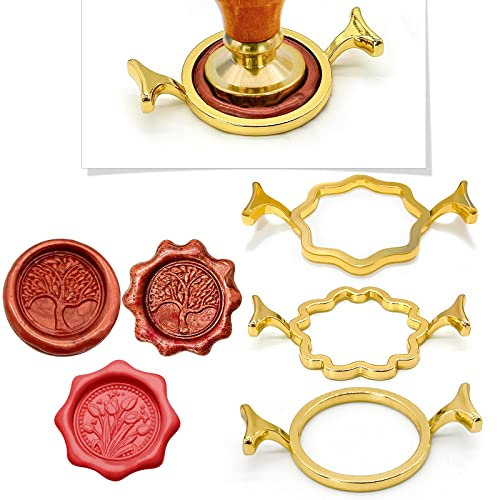 Metall Wachs Siegel Formen für 1 Zoll Wachs Siegel Stempel, runden Blumenform Achtzackiger Stern, für Hochzeit Einladungen Scrapbooking Umschläge Grußkarten Geschenke Wein Verpackung (A)