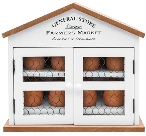 Maison Des Cadeaux 16 Eier Holz 'General Store' Haus Hütte Aufbewahrung Halter Organizer