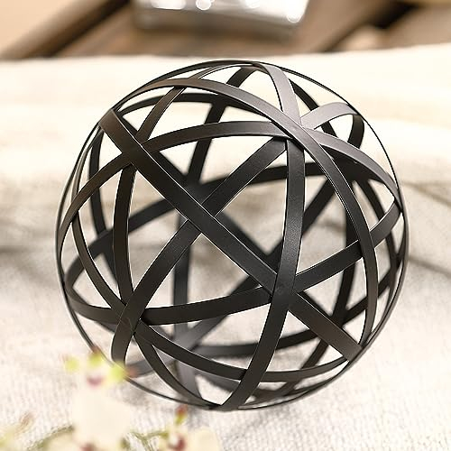 MOCOME Dekorative Metallkugel, 15,7 cm, Schwarz – Heimdekoration und Couchtisch-Akzent