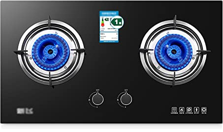Gas Hob Black,73Cm Built-Ingas Hob Black, 2 Zone Table-Top Cooking, With Max And Min Zinc Alloy Knob (R NG) (A LPG)