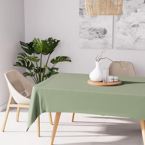 Soleil d'ocre, ALIX Tischdecke 160 x 270 cm, Khaki, Wasserabweisendes, schmutzabweisendes Polyester