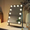 EMKE Hollywood Spiegel Schminkspiegel mit Beleuchtung, 360° Grad Spiegel für schminktisch mit 3 Lichtfarben dimmbar, Speicherfunktion, 12 LED Lampen schminktisch Spiegel 30x41 cm (Schwarz)