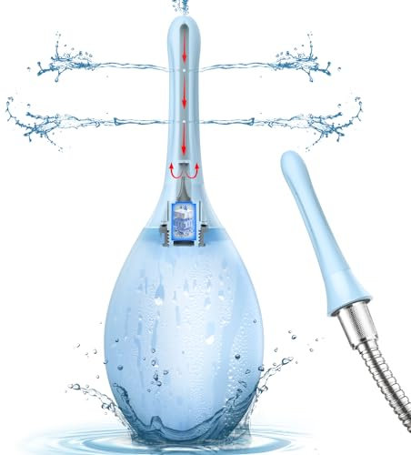 PropoDusche Douche anale Lavement Nettoyage intestinal Femme Monsieur - Douche anale 245 ml Irrigateur Intestinal Anti-retour et filtre Enema Peut être connecté à un tuyau de douche (Bleu)