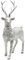 Keramik Dekofigur, Moderne Deko-Statue, Landhaus-Skulptur als Hirsch in Silber - Glitzer, stehend, L/B/H: 24 x 10 x 36cm