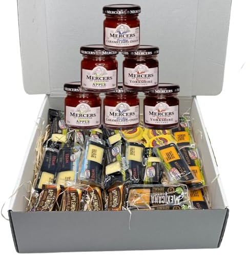 Cheese and Chutneys Gift Set - 24 Individually Wrapped Ilchester Cheese Selection and Chutney for Cheeseboard - Cheese Gifts for Men & Women, Cheese Hamper, Cheese Board Gift Set, Birthday Hampers