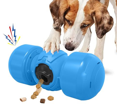 LACCEN Interactive Dog Toy, Rolling Dog Treat Dispenser Slow Feeder, Funny Dog Puzzle Toy, Reduce Boredom Improve IQ, Treat Toys for Boredom Medium Large Dogs (Blue)