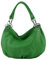 modamoda de IT40 Damen Leder/Nappaleder Schultertasche Hobo Bag handmade in Italy, Farbe:Blattgrün Leder