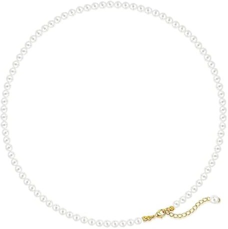 Wnddle Damen Weiße Perlenkette, Imitationsperle Braut Hochzeit Perle weiß, weiße Perlenkette für Frauen und Mädchen Geschenke (3mm)