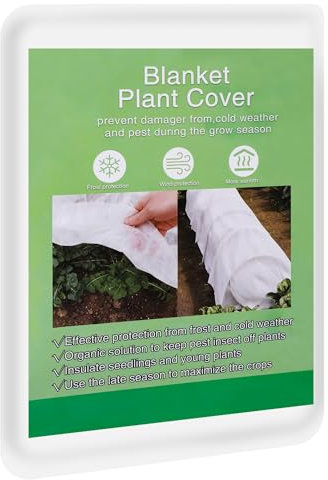 Huiguli Forro Polar para Jardín, 2M x 10M Protección contra Heladas, 30 g/m² (S) Tejido no Tejido para Plantas, Velo Protector Antihielo Invernal Reutilizable, Cubre Plantas Invierno Protege Plantas