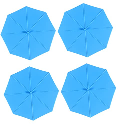 LABRIMP 4pcs Silicone Cup Lids Cup Cover Mug Lid Silicone Leakage Umbrella Shaped Design for Water Bottles Drinks Go Use