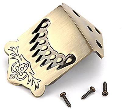 SUCHUANGUANG Cordal de Guitarra Mandolina con Cubierta y Kits de Tornillos para Reemplazos de Piezas de Mandolina Fabricante de Guitarra Patrón de Flores Metal de 8 Cuerdas