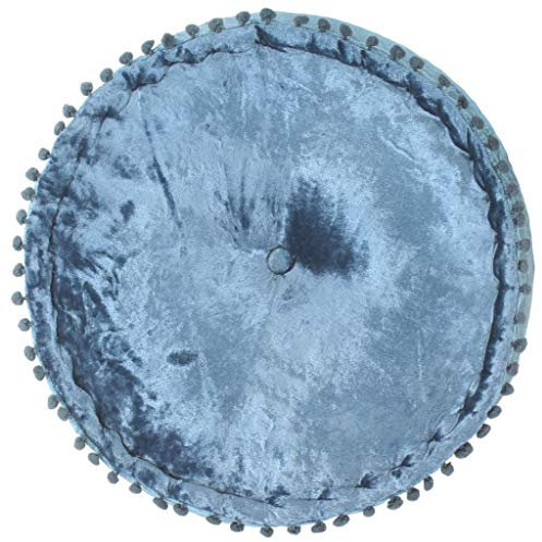 Kangmusi Pouf Rund Samt 40x20 cm Blau, kangmusi287566