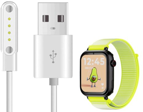 MBROS Compatible para Cable USB Compatible para Smartwatch SaveFamily SaveWatch Plus Reloj Inteligente Niño 1,72 Pulgadas (Blanco)