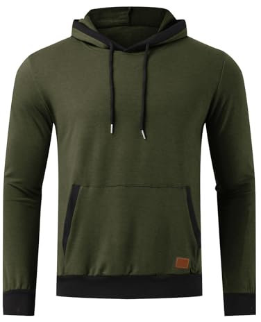 JokeLomple Kapuzenpullover für Herren - Tops Outdoor Warm Freizeitjacke Übergangsjacke mit Zwei Taschen Warm Pullover mit Kapuze Kordelzug Hoody mit Tasche Herren Soft Langarm Winter