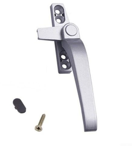 Aleación de zinc de estilo antiguo para manija de ventana con cerradura, construcción resistente a la corrosión (gris plateado derecho)