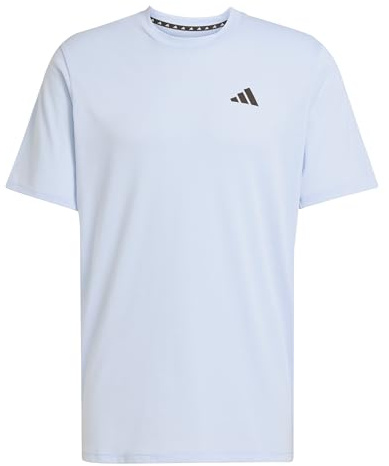 adidas Men's Train Essentials Feelready Training Tee, Glow Blue/Black, M