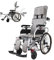 Fauteuil Roulant Pliable avec Appui-tête pour Handicapé Chaise Percée Toilette et Douche Roulettes 90°-180° Réglable Emi-allongé Fauteuil Roulant pour Adultes âgé (22inch)