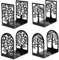 8 Stück Buchstütze Metall Schwarz | Bücherhalter Organizer | Buchstützen mit rutschfesten Pads, Bücherstopper für Schule, Zuhause und Büro