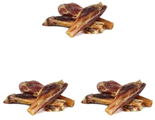 ARQUIVET Serrano Schinkenknochen, 3 Stück, 100% natürlich, für Hunde, Kauknochen, Leckereien, Belohnungen - Natürlicher Beißring für Hunde (Packung mit 3)