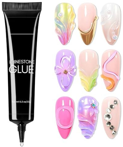 Nail Extension Rhinestone Gel - Nail-Quick Drying Glue Gel - 3D Sculpture Gels - 15ml Nail Carving Gels for Nail Designs DIY Nail Painting - Multi-functional Nail-Glue Extra Strong Glue