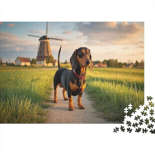 Jigsaw 1000 Pieces Dachshund Challenge Toy for Adults Impossible Windmill Jigsaw Puzzles 1000 Pieces Educational Game for Adults Or Families Pieces Gifts 1000pcs (75x50cm)