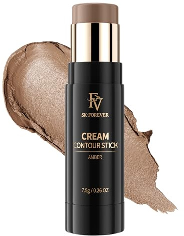 FV Cream Contour Stick Makeup Cool Toned Natural Matte Finish,01 Amber | Highly Pigmented & Blendable, Easy to Blend,Long Lasting Face Sculpted Makeup for Fair/Light Skin Tones