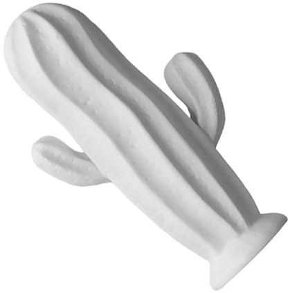 BETOOKY Adorno de Cactus de Cerámica Blanco, Decoración Creativa para Hogar y Oficina, Escultura Artística Minimalista, Pieza Decorativa Moderna para Sala de Estar y Dormitorio, Figura