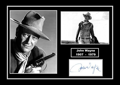 SIGNED BY THE STARS John Wayne Kunstdruck - Rahmen - Matte - 30 x 20 cm - Americana - Film - Wohnzimmer