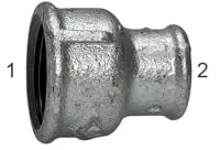 RIEGLER 113030-TFM 240-1038 Muffen 240, IG/IG, Rp 1, Rp 3/8, schw. Temperguss feuerverz., 1Stk