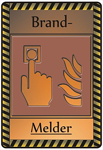Schild Hinweisschild Hinweis Brandmelder BMZ Feuer Notknopf Not SOS Brand Fire