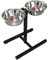 ICA CAR2210 Comedero Doble de Acero Inoxidable Regulable para Perros, Altura Máxima 40cm, Comederos de 1,9L