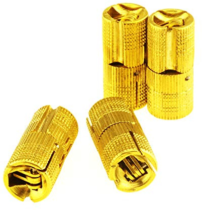OTOTEC 4 x 12 mm verstecktes Messingscharnier für Schranktür, Wohnwagen, Arbeitsplatten 180º