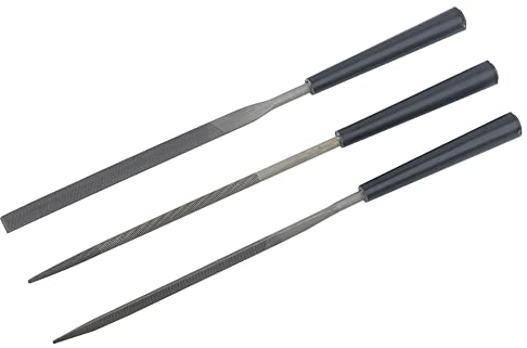 Plentoy 3-teiliges rundes flaches Dreieck-Nadelfeilen-Set, Handwerkzeug für Juwelier, Diamant, Holzschnitzerei, Metall, Glas, Stein, Bastelwerkzeuge, Schwarz