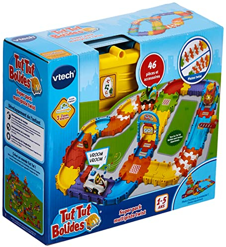VTech Tut Tut Bolides Super Pack Multipistes Twist - Juegos educativos (Multicolor, Niño/niña, 1 año(s), 5 año(s), Francés, 696 mm)