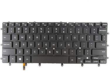 Tastatur für Dell XPS 13 9343 9350 7457 7458 Serie mit Hintergrundbeleuchtung, ohne Rahmen, Schwarz