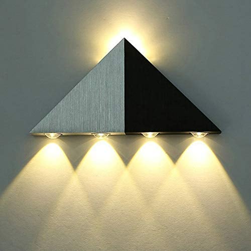 LED Wandleuchte,5W Spot Light Dreieck Perfekt Wandleuchten, aus Aluminum up down Flurlampe Wandbeleuchtung Treppenleuchten Im Freien innen,Coffee,Bar,Restaurant,Wohnzimmer (Warmweiß, 3000K)