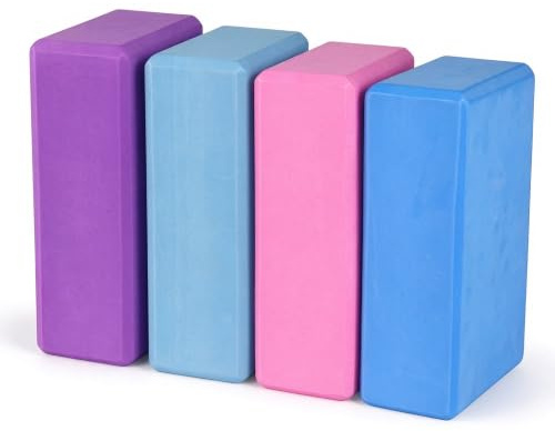 Yoga Blocks 9''x6''x3'', 4 Pack High Density Yoga Brick Foam Blocks to Improve Strength, Flexibility and Balance, Light Weight and Non-Slip Surface for Yoga, Pilates and Meditation