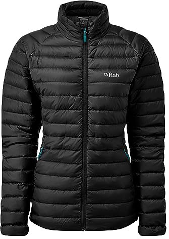 Rab Women's Microlight Jacket - Down Insulated Coat for Trekking, Climbing, & Skiing - Black/Black - Medium