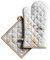 Maison d 'Hermine Meadow Florals-Beige Set di guanti da forno 100% cotone (19cm x 33cm), con presina (20cm x 20cm) per cucinare, forno a microonde, barbecue, primavera/estate, Festa della mamma
