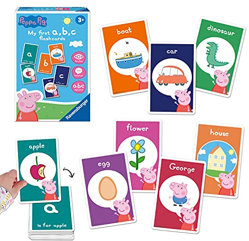 Ravensburger Peppa Pig My First Lernkartenspiel für Kinder ab 4 Jahren – ideal frühes Lernen, Objekterkennung, Alphabet, Lesen und Rechtschreibung