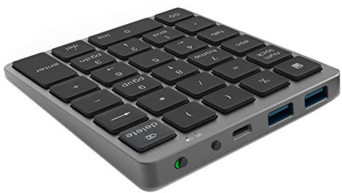 Katigan N970 Drahtlos Ziffern Block mit USB Hub Dual Modi Mehr Funktion SchlüSsel Numpad für Buch Haltungs Aufgaben Schwarz