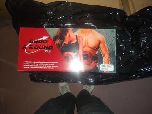 Bonplus BP | Muskel-Elektrostimulator | EMS Bauchtrainer | EMS Trainingsgerät | Abdo Eine Runde 360º | Bauchmuskelstimulator | EMS-Gürtel | 9 Programme | Fitness (L/XL)