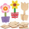 Baker Ross FC727 Blume Holz Bastelset - 6er Pack, Kleine Bausätze für Kinder zum Basteln